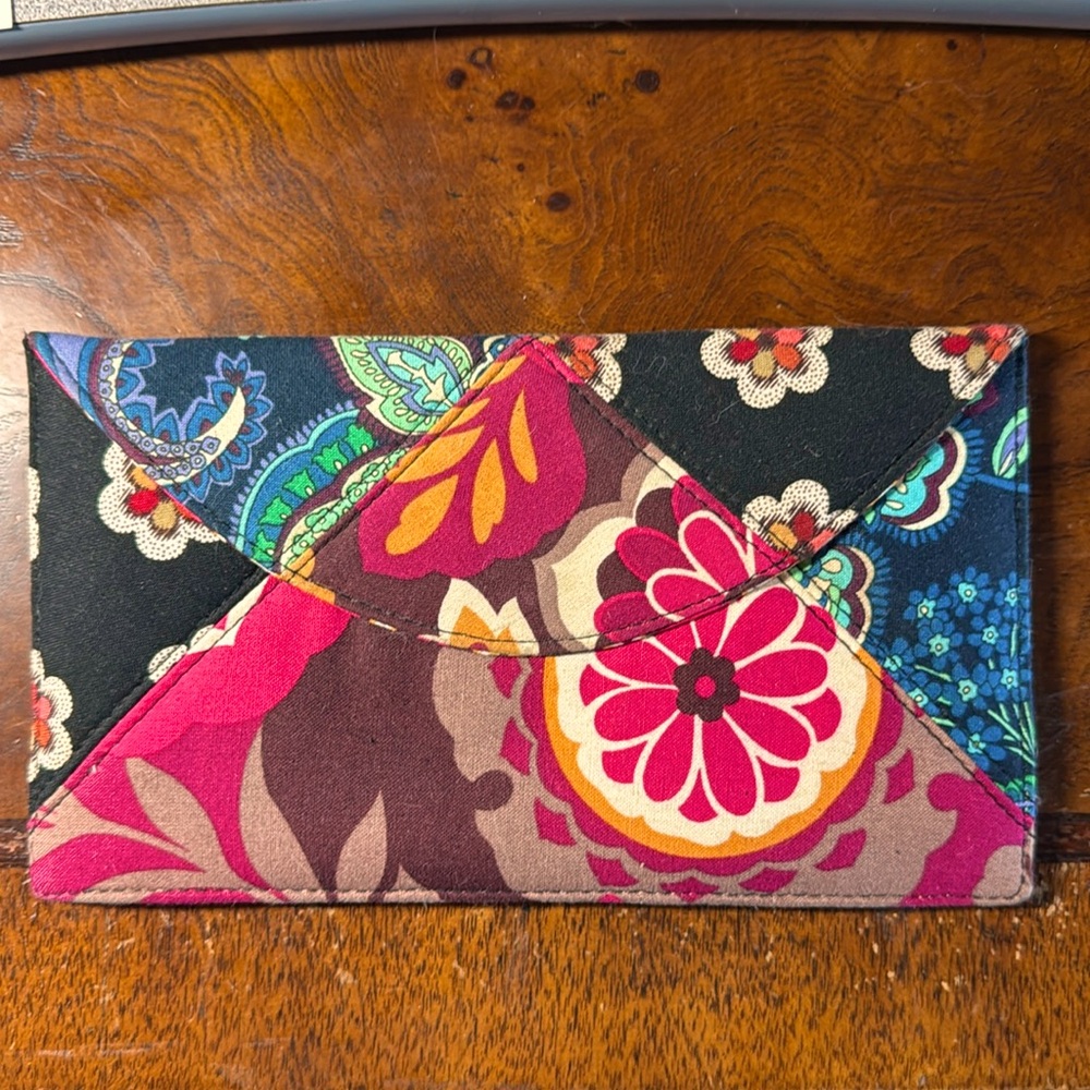 BRAND NEW Vera Bradley patchwork envelope with magnetic closure.
